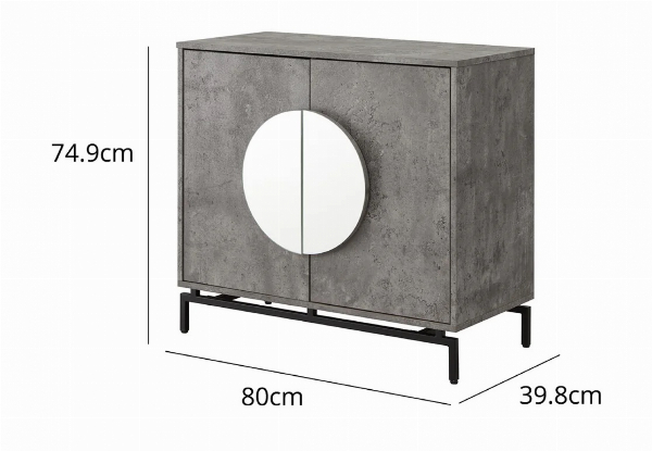 Two-Door Modern Lounge Cabinet with Wine Rack