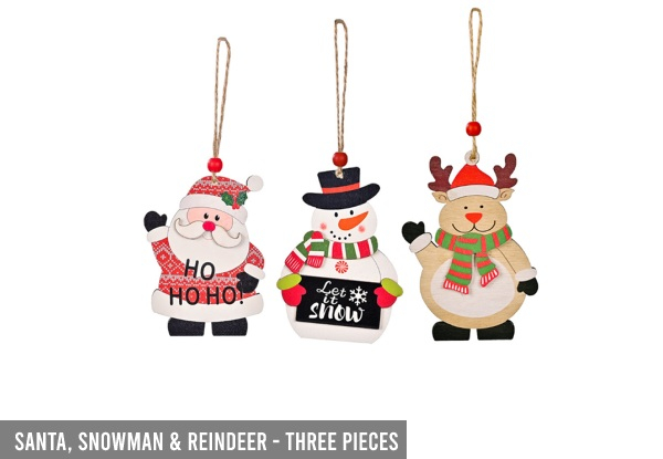 Wooden Christmas Pendants - Five Options Available
