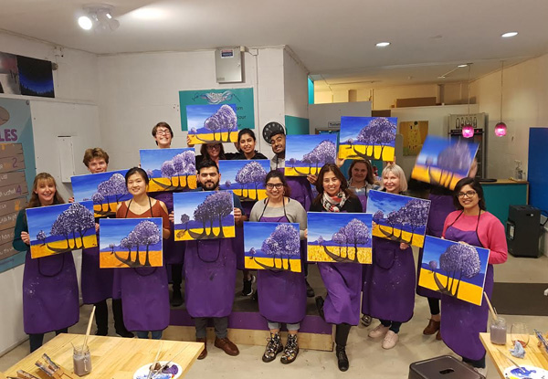 Two-Hour Social Painting Class with a Drink Per Person - Option for Two People