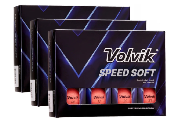 Three-Dozen Volvik Speed Soft Golf Ball - Available in Six Colours