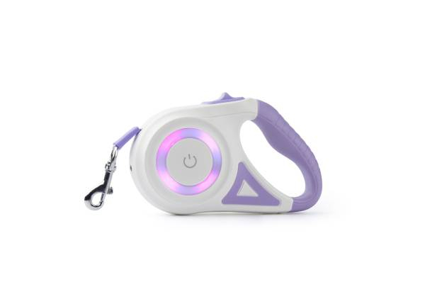 Retractable Durable Nylon Pet Leash with LED Lights - Three Colours Available