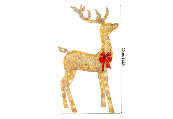 Three-Piece Outdoor Christmas Reindeer LED Lights