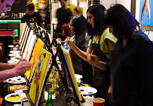 Social Painting Class for One Person incl. Beverage & 20% Off Food at Vie Lounge & Eatery & 10% Off Art Products from Urban Art Gallery - Options for up to Five People