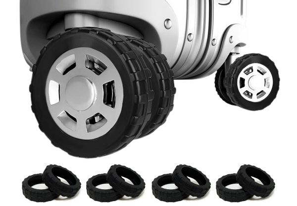 Eight-Piece Luggage Wheel Silicone Covers - Available in Two Colours & Two Sizes