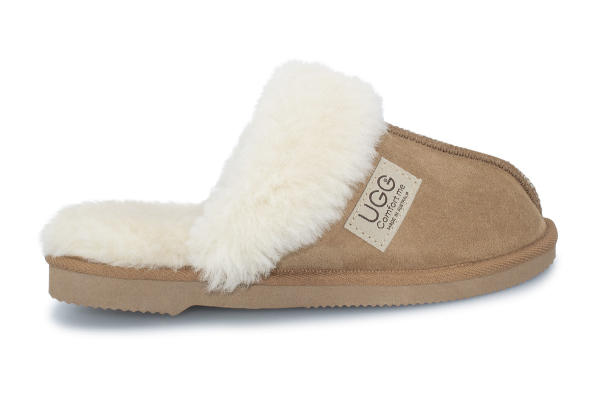 Ugg Australian-Made Water-Resistant Essentials Fur Trim Unisex Sheepskin Scuffs - 10 Sizes Available