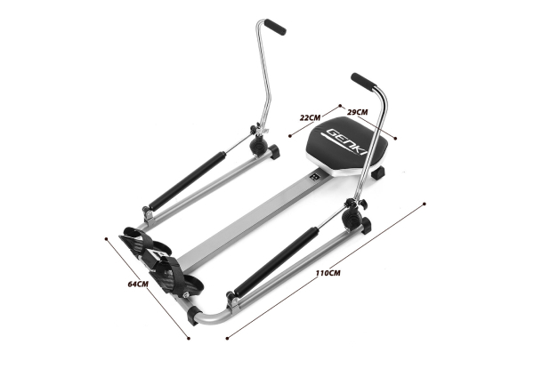 Genki Adjustable Resistance Hydraulic Rowing Machine with LCD Monitor