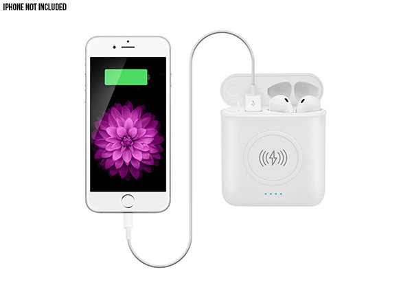 Bluetooth Earbuds incl. Powerbank & Wireless Charger Compatible with Apple