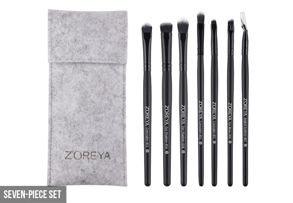 Seven-Piece Make-Up Brush Set with Storage Bag - 15-Piece Set Available