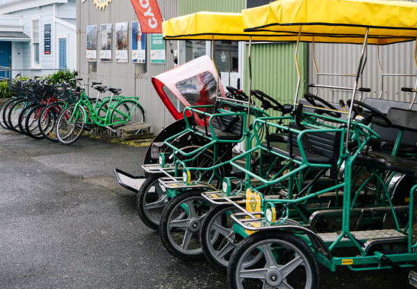 Up to 57% Off Crocodile Bike Hire in Martinborough - Options for Weekdays or Weekends - Choose from 2, 4, or 6 Seater Bike