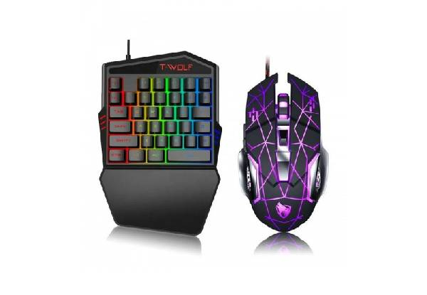 T-Wolf TF-900 Backlit 35-Key Gaming Keypad & Mouse Set