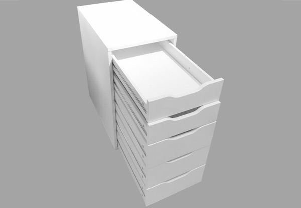 Ikea - Alex Five Drawers Unit - White