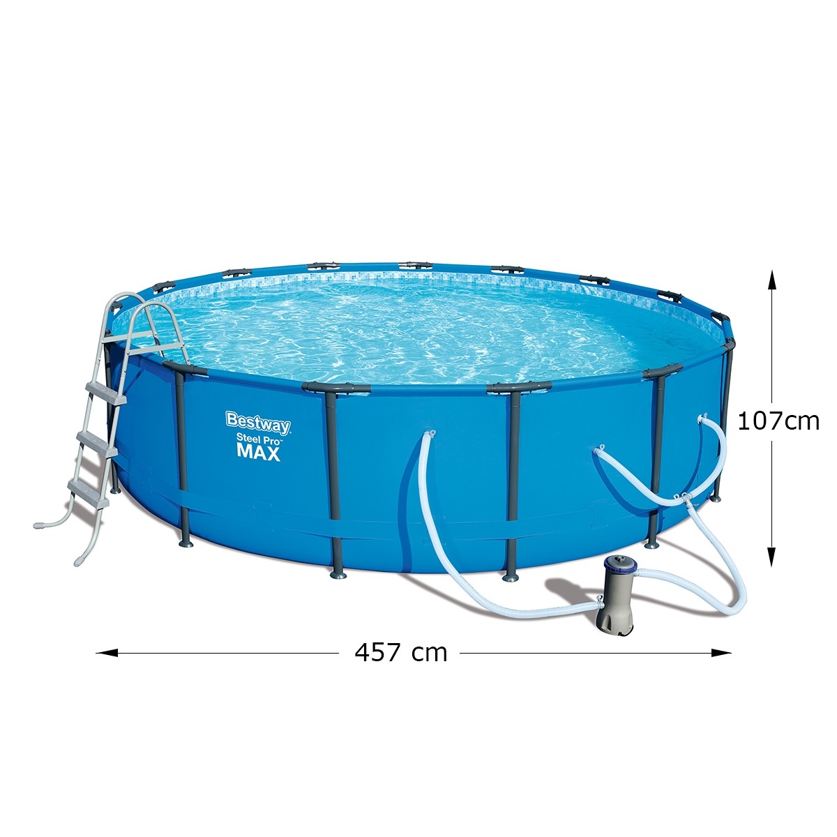 Bestway 4.57m Above-Ground Metal Frame Swimming Pool Set