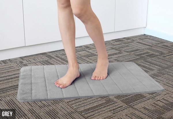 Two-Pack of Memory Foam Bathroom Floor Bath Mats - Five Colours Available