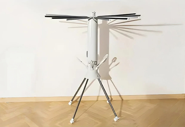 Outdoor Three-Tier Foldable Clothes Drying Rack with Wheels