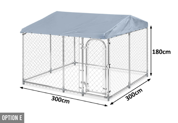 Outdoor Galvanised Steel Frame Dog Run Range - Eight Options Available