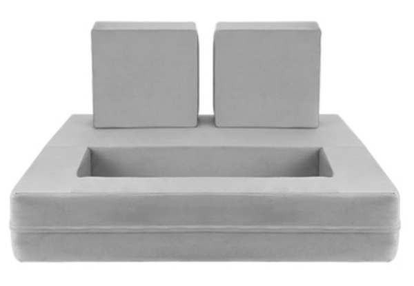 Three-Piece Grey Convertible & Modular Kid's Sofa Set