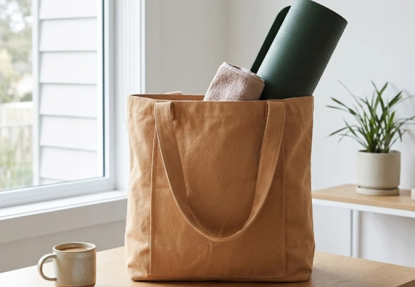 Canvas Yoga Mat Storage Bag with Inner Pocket