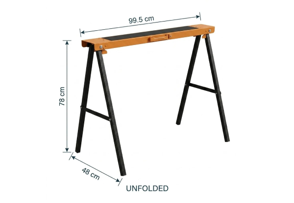 Two Heavy-Duty Sawhorse Support Frame Set