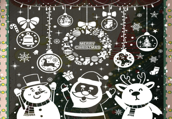 One-Pack of Removable Christmas Window Stickers - Four Styles Available & Option for Two-Pack