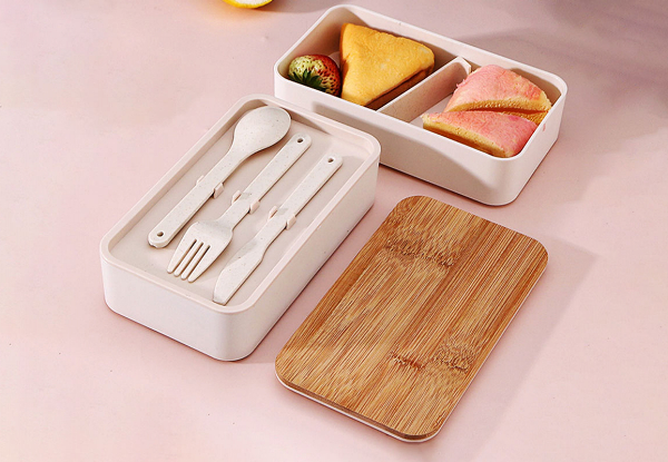 Two-Layer Leak-Proof Bento Box with Cutlery & Insulated Bag - Available in Two Colours & Option for Two