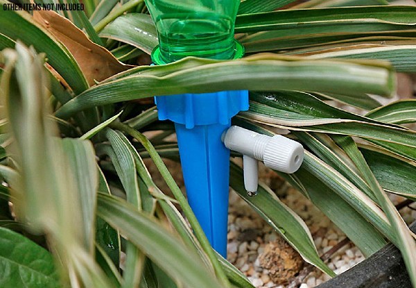 Six-Piece Auto-Drip Irrigation Plant Watering Spike Pack - Two Colours Available & Option for 12-Piece Pack