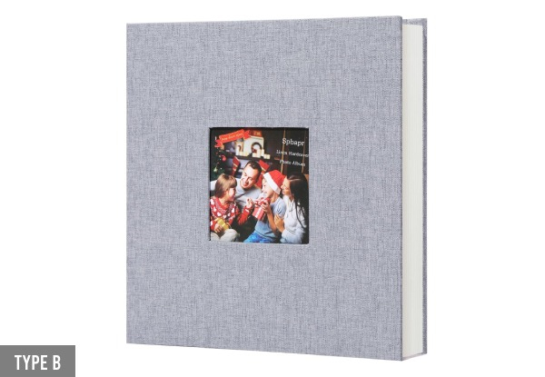 80-Page Self-Adhesive Linen Photo Album - Two Styles Available