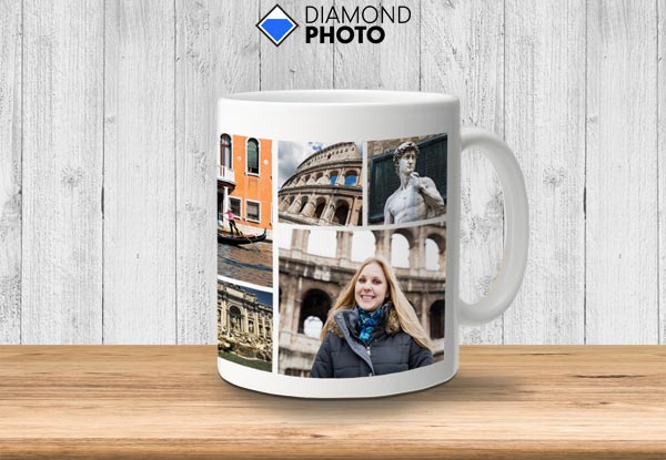 Two Standard White Mugs with Full Wrap Image - Option for a Magic Wow Mug