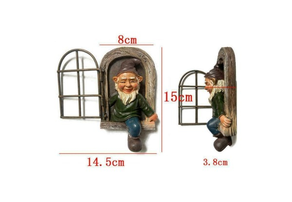 One-Pack Gnome Statue Tree Hugger - Two Designs Available & Option for Both