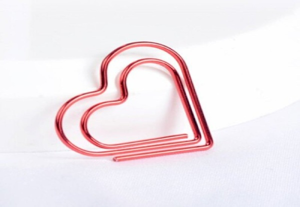 12 Piece Heart Shape Bookmark Clip