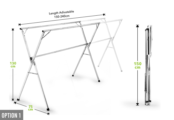 Foldable Clothes Drying Rack with 20 Hooks - Two Options Available