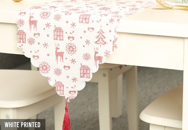 Christmas Printed Table Burlap Flag - Five Styles Available