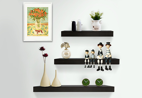 Three-Piece Wall Floating Shelf Set - Two Colours Available