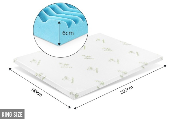 Memory Foam Mattress Topper with 7-Zone Texture - Two Sizes Available