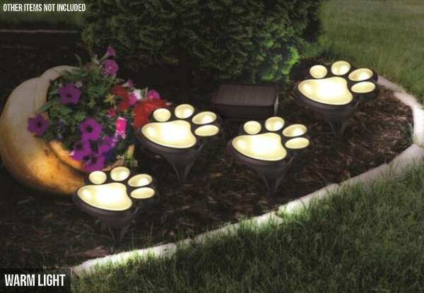 Paw Print Solar-Powered Path Lights - Two Colours Available
