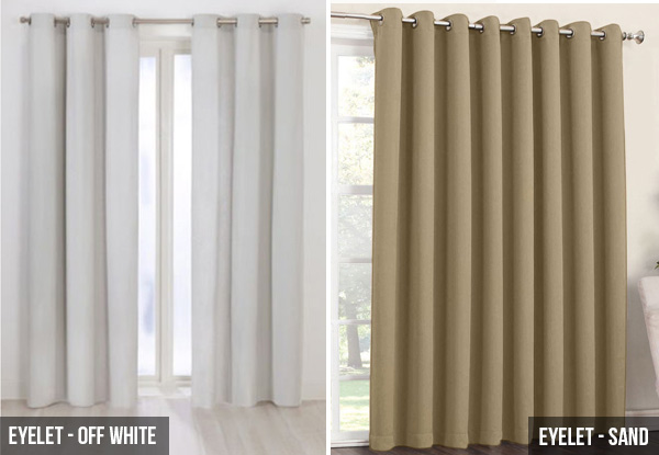 Blackout Eyelet or Pinch Pleat Ready Made Curtains - Three Sizes & Six Colours Available