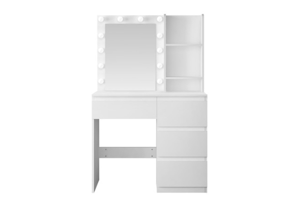 Maxkon Four-Drawer Dressing Table with 12 LED