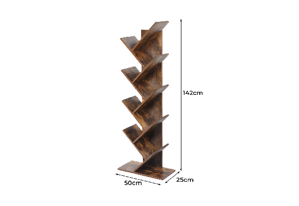 Levede Eight-Tier Wooden Tree Bookshelf