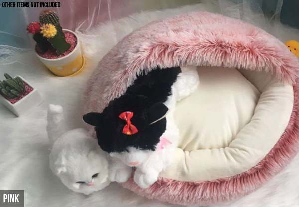 Warm Round Half-Wrap Cat Bed - Three Colours Available