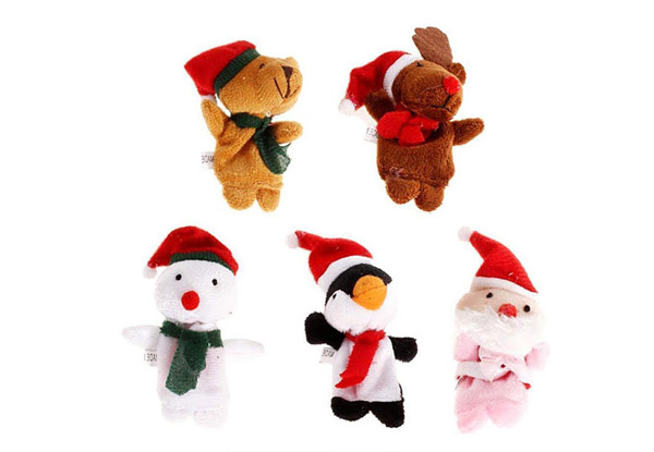 5-Pack Christmas Finger Puppets Set - Option for 10-Pack with Free Delviery
