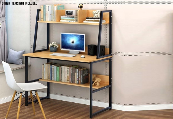 Study Computer Desk with Multi-Shelves