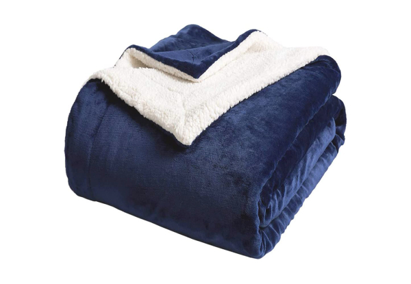 Fuzzy Sherpa Fleece Bed Sofa Blanket - Three Colours Available