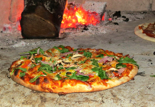 Two Takeaway 12-inch NYC Style Wood Fire Pizzas & Two Cans of Soft Drink - Option for Four Pizzas & Four Cans Available