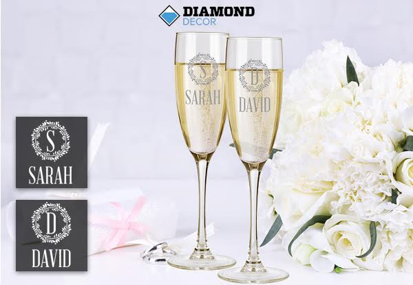 $19 for a Personalised Single Wine Glass or $35 for a Double Wine or Champange Glass Set incl. Nationwide Delivery