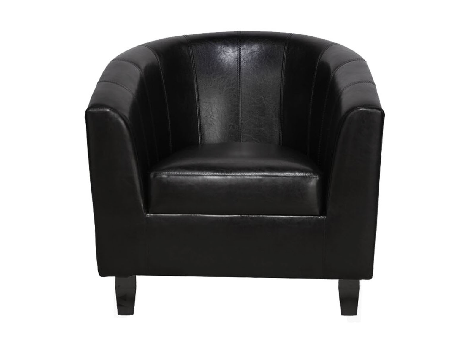 Nora Black PU Leather Tub Chair