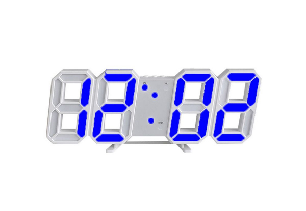 3D LED Digital Alarm Clock - Three Colours Available - Option for Two