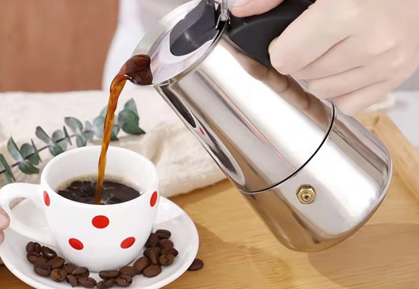 Stovetop Stainless Steel Espresso Moka Pot - Available in Three Sizes