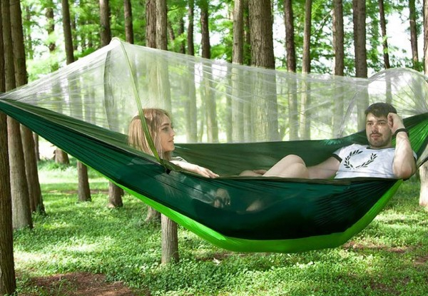 Pop-Up Two Person Hammock with Mosquito Net - Six Colours Available