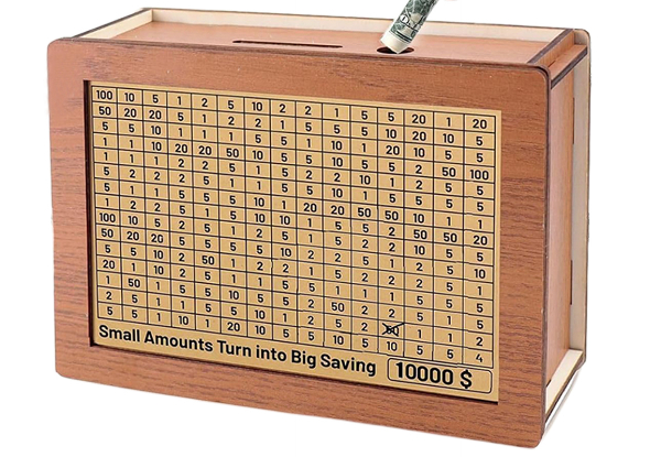 Wooden Saving Challenge Box