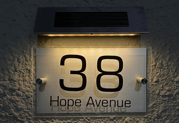 Solar House Sign Plaque Light