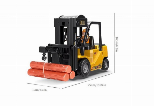 11-Channel RC Forklift Truck Toy with Spray, Sound & Lights